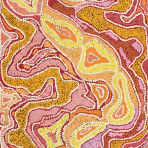 Lukarrara Jukurrpa (Desert Fringe-rush Seed Dreaming) by Margarina Napanangka Miller