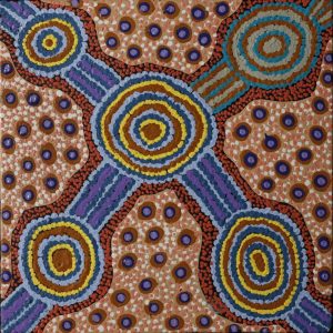 Lukarrara Jukurrpa (Desert Fringe-rush Seed Dreaming) by Jennifer Napaljarri Lewis