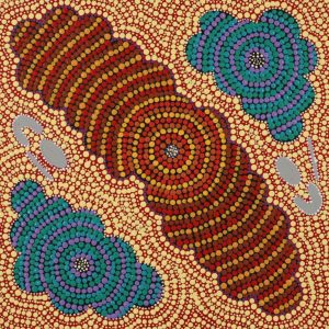 Wanakiji Jukurrpa (Bush Tomato Dreaming) by Samantha Napurrurla Wilson