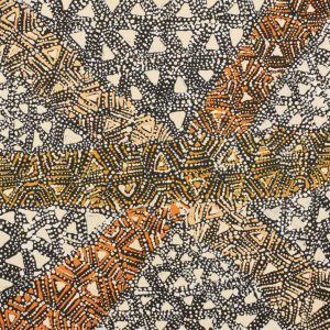 Lukarrara Jukurrpa (Desert Fringe-rush Seed Dreaming) by Hilda Nakamarra Rogers