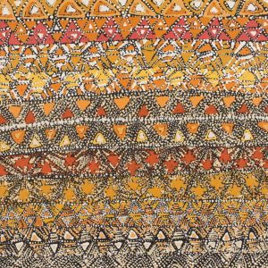 Lukarrara Jukurrpa (Desert Fringe-rush Seed Dreaming) by Hilda Nakamarra Rogers
