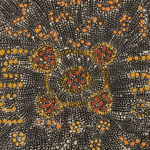 Lukarrara Jukurrpa (Desert Fringe-rush Seed Dreaming) by Hilda Nakamarra Rogers