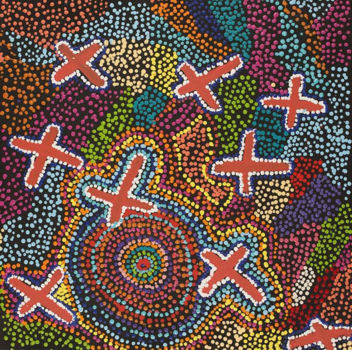 Ngatijirri Jukurrpa (Budgerigar Dreaming) by Karen Napaljarri Barnes