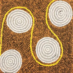 Ngapa Jukurrpa (Water Dreaming)  -  Pirlinyarnu by Ursula Nampijinpa Collins
