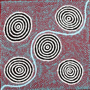Ngapa Jukurrpa (Water Dreaming)  -  Pirlinyarnu by Ursula Nampijinpa Collins
