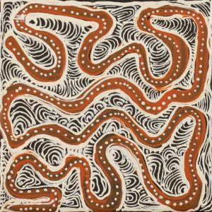 Lukarrara Jukurrpa (Desert Fringe-rush Seed Dreaming) by Warlukurlangu Artists