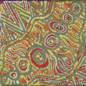 Lukarrara Jukurrpa (Desert Fringe-rush Seed Dreaming) by Warlukurlangu Artists
