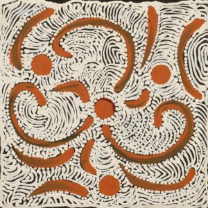 Lukarrara Jukurrpa (Desert Fringe-rush Seed Dreaming) by Warlukurlangu Artists