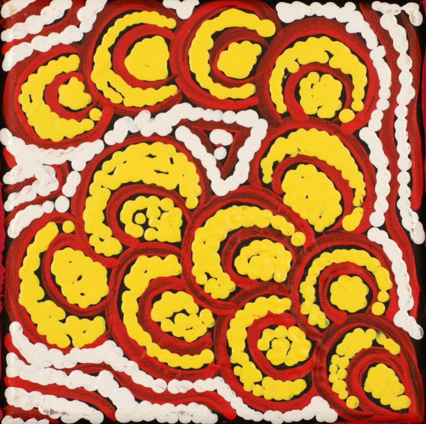 Lukarrara Jukurrpa (Desert Fringe-rush Seed Dreaming) by Warlukurlangu Artists