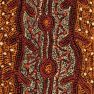 Warlukurlangu Jukurrpa (Fire country Dreaming) by Theo (Faye) Nangala Hudson