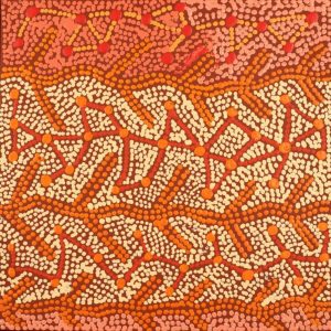 Warlukurlangu Jukurrpa (Fire country Dreaming) by Theo (Faye) Nangala Hudson