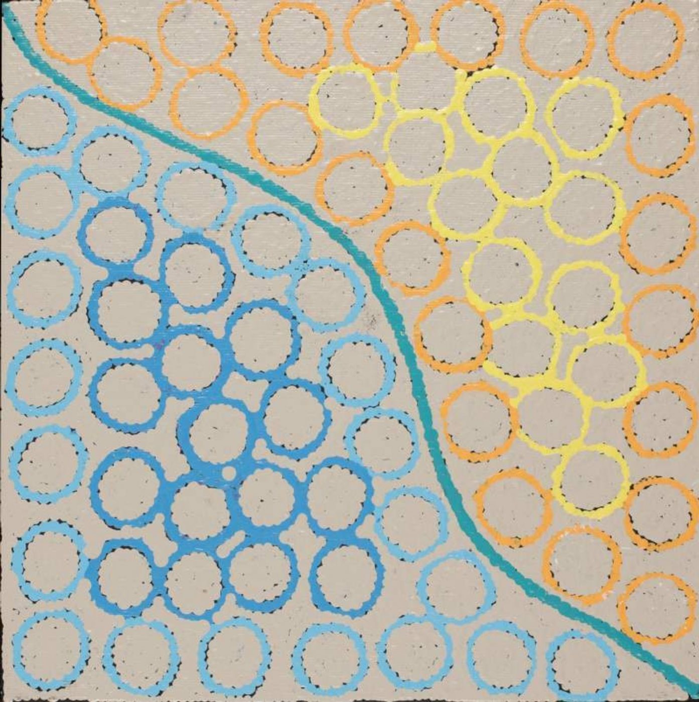 Ngapa Jukurrpa (Water Dreaming)  -  Pirlinyarnu by Ursula Nampijinpa Collins