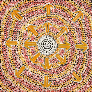 Mala Jukurrpa (Rufous Hare-wallaby Dreaming) by Jereline Nungarrayi Brown