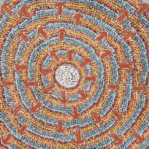 Mala Jukurrpa (Rufous Hare-wallaby Dreaming) by Jereline Nungarrayi Brown
