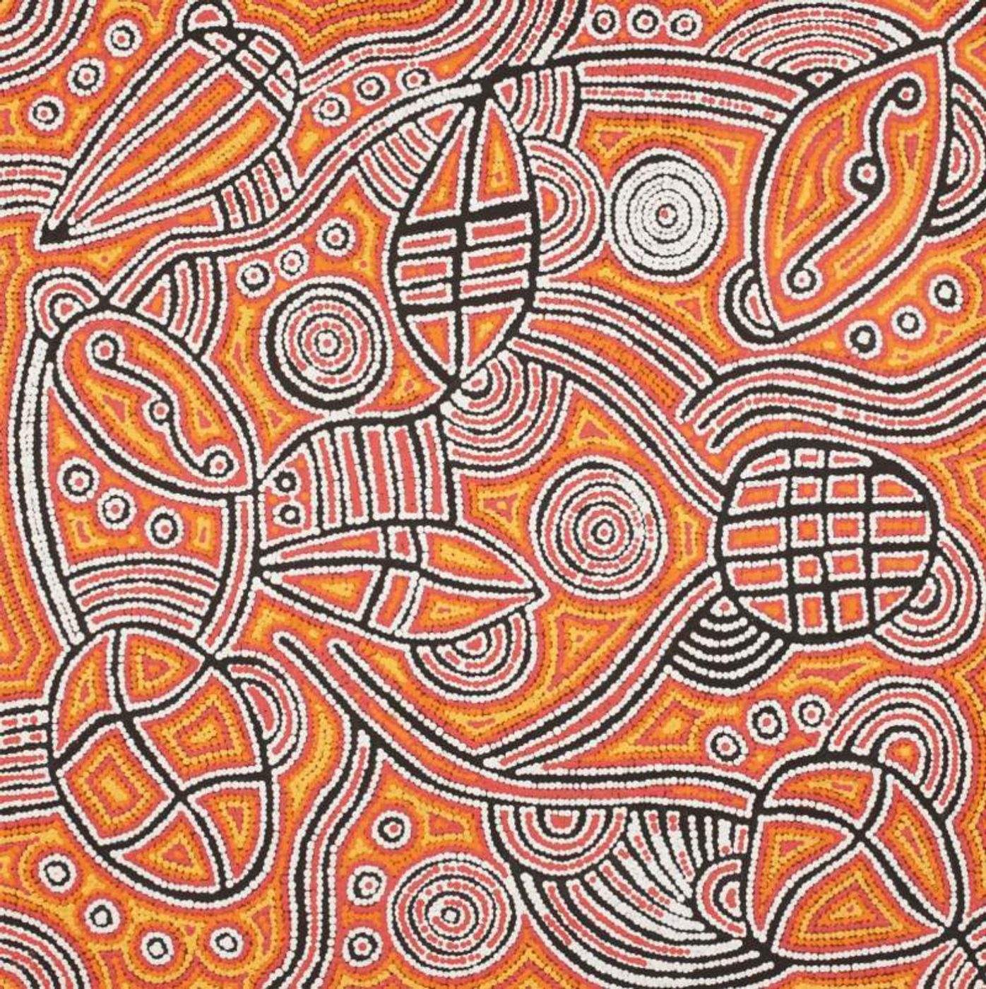 Lukarrara Jukurrpa (Desert Fringe-rush Seed Dreaming) by Gisella Napaljarri Dickson
