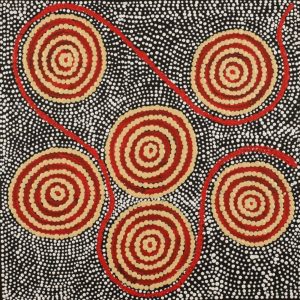 Ngapa Jukurrpa (Water Dreaming)  -  Pirlinyarnu by Ursula Nampijinpa Collins