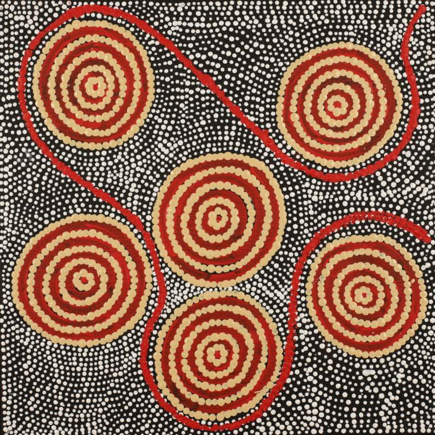 Ngapa Jukurrpa (Water Dreaming) - Pirlinyarnu by Ursula Nampijinpa Collins