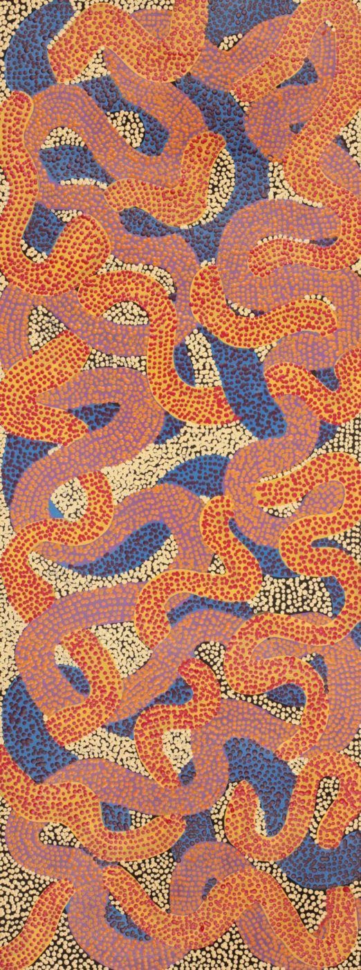 Warlukurlangu Jukurrpa (Fire country Dreaming) by Vanetta Nampijinpa Hudson
