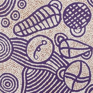 Lukarrara Jukurrpa (Desert Fringe-rush Seed Dreaming) by Gisella Napaljarri Dickson