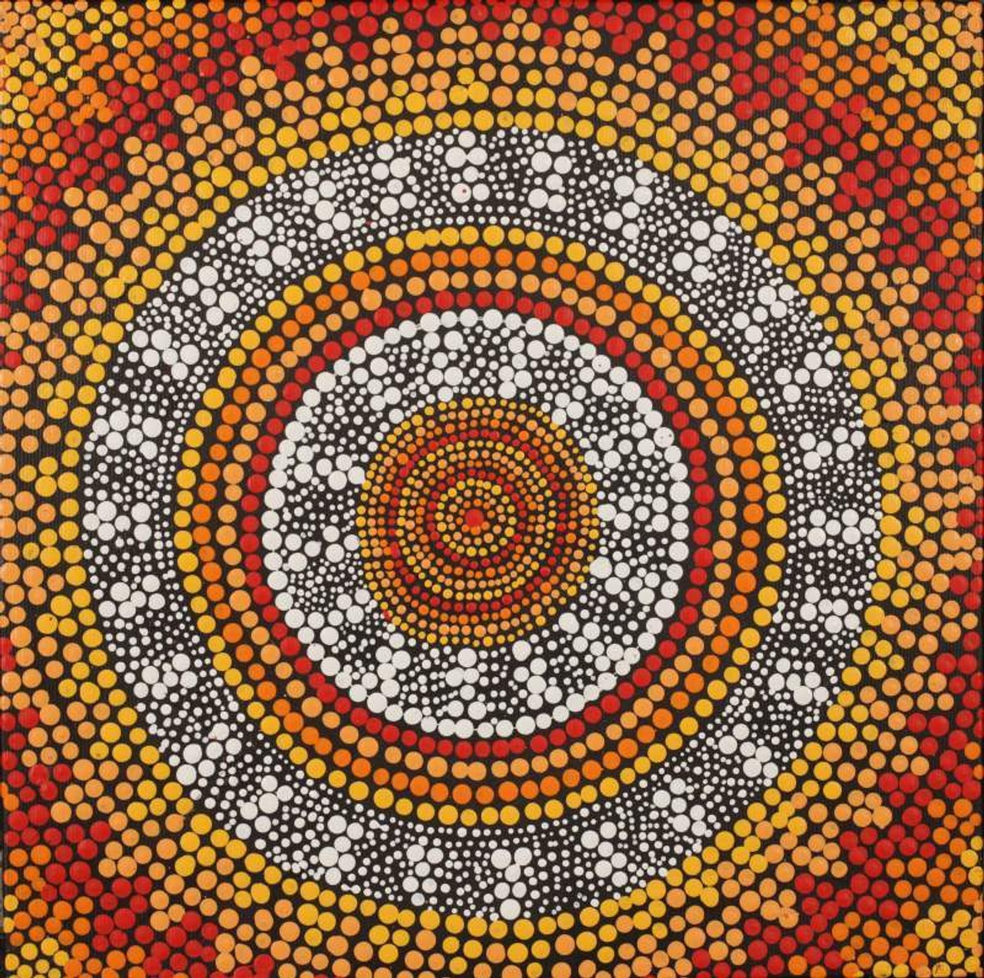 Warlukurlangu Jukurrpa (Fire country Dreaming) by Janine Nampijinpa Brown