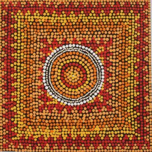 Warlukurlangu Jukurrpa (Fire country Dreaming) by Janine Nampijinpa Brown