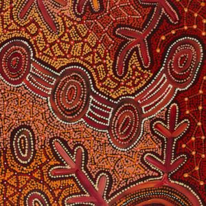 Warlukurlangu Jukurrpa (Fire country Dreaming) by Theo (Faye) Nangala Hudson