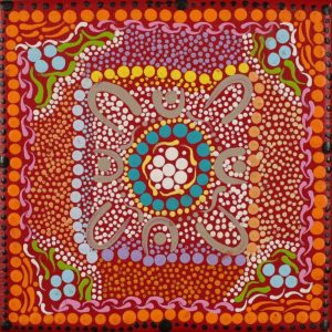 Wanakiji Jukurrpa (Bush Tomato Dreaming) by Warlukurlangu Artists