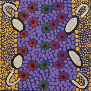 Wanakiji Jukurrpa (Bush Tomato Dreaming) by Warlukurlangu Artists
