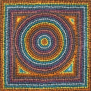 Warlukurlangu Jukurrpa (Fire country Dreaming) by Janine Nampijinpa Brown