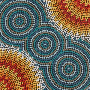Warlukurlangu Jukurrpa (Fire country Dreaming) by Janine Nampijinpa Brown
