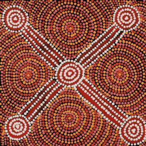 Lukarrara Jukurrpa (Desert Fringe-rush Seed Dreaming) by Lorraine Napangardi Wheeler
