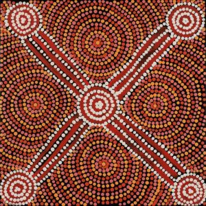 Lukarrara Jukurrpa (Desert Fringe-rush Seed Dreaming) by Lorraine Napangardi Wheeler