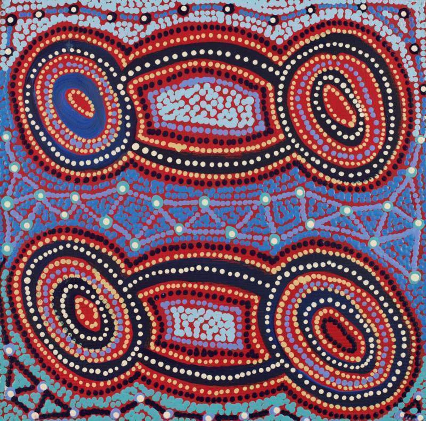 Warlukurlangu Jukurrpa (Fire country Dreaming) by Theo (Faye) Nangala Hudson