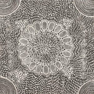 Lukarrara Jukurrpa (Desert Fringe-rush Seed Dreaming) by Sandra Napanangka Frank