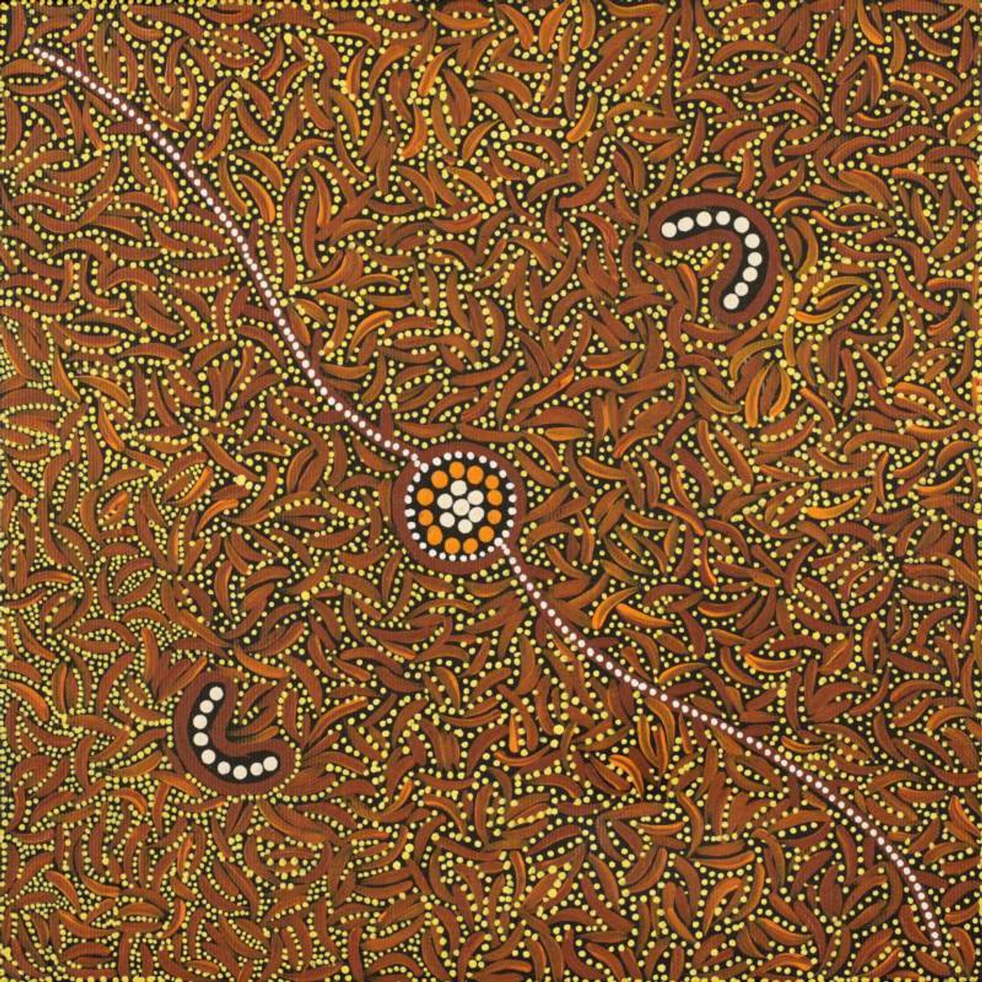 Ngurlu Jukurrpa (Native Seed Dreaming) by Geraldine Napurrurla Langdon