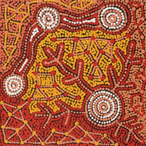 Warlukurlangu Jukurrpa (Fire country Dreaming) by Theo (Faye) Nangala Hudson
