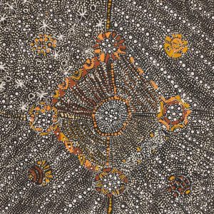 Lukarrara Jukurrpa (Desert Fringe-rush Seed Dreaming) by Hilda Nakamarra Rogers