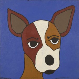 Jarntu kuja kalu nyinami Yurntumu-rla (Dogs that live in Yuendumu) by Senita Napangardi Granites