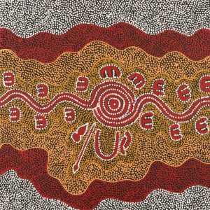 Jajirrdi manu Janganpa Jukurrpa (Western Quoll & Possum Dreaming) - Yakurdyi by Ritasha Nampijinpa Martin