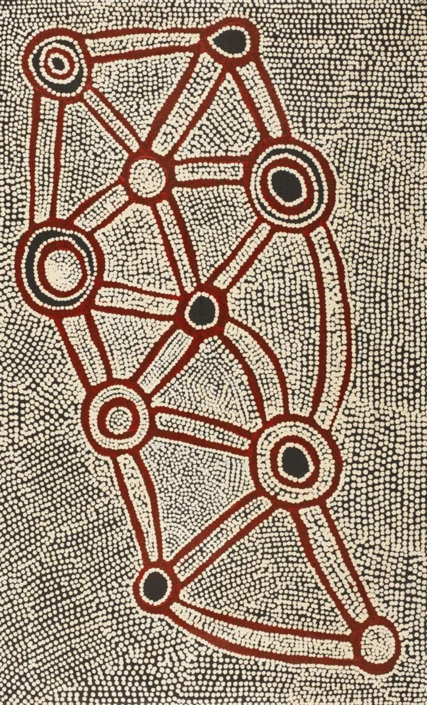 Ngapa Jukurrpa (Water Dreaming) - Puyurru by Shane Jampijinpa Brown