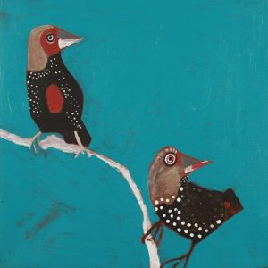 Jurlpu kuja kalu nyinami Yurntumu-wana (Birds that live around Yuendumu) by Wilma Napangardi Poulson