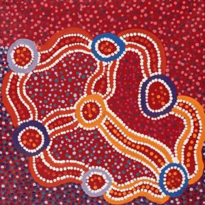 Ngapa Jukurrpa (Water Dreaming)  -  Puyurru by Emmalisha Nampijinpa Robertson