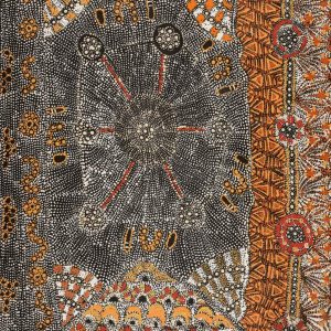 Lukarrara Jukurrpa (Desert Fringe-rush Seed Dreaming) by Hilda Nakamarra Rogers