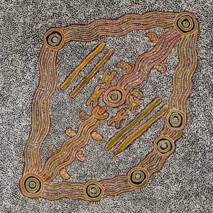 Ngalyipi Jukurrpa (Snake Vine Dreaming) - Yanjirlpiri by Jacob Jungarrayi Spencer