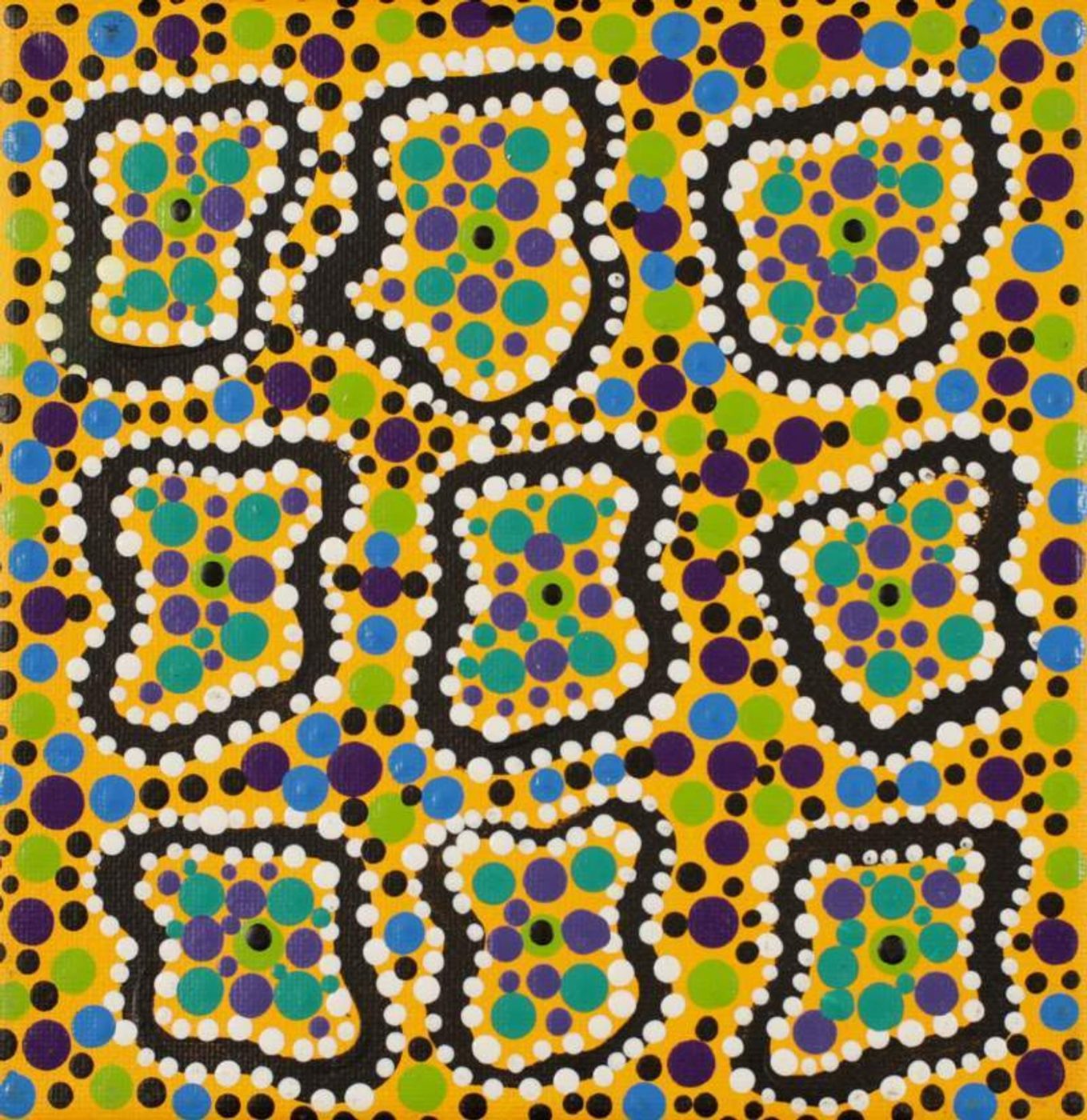 Wanakiji Jukurrpa (Bush Tomato Dreaming) by Warlukurlangu Artists