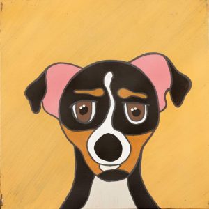 Jarntu kuja kalu nyinami Yurntumu-rla (Dogs that live in Yuendumu) by Senita Napangardi Granites