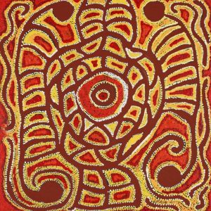 Lukarrara Jukurrpa (Desert Fringe-rush Seed Dreaming) by Margarina Napanangka Miller