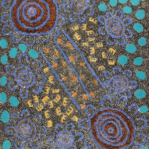 Jungunpa Jukurrpa (Spinifex Hopping Mouse Dreaming) by Nigel Japanangka Marshall