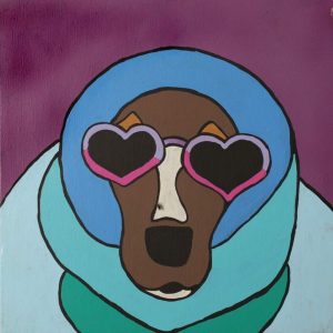 Jarntu kuja kalu nyinami Yurntumu-rla (Dogs that live in Yuendumu) by Senita Napangardi Granites