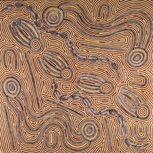 Majardi Jukurrpa (Hairstring Belt/Skirt or Tassel Dreaming) - Mina Mina by Madeleine Napangardi Dixon